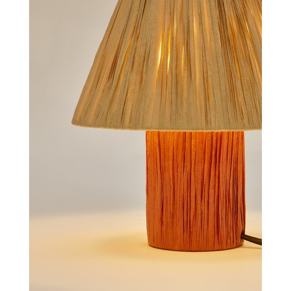 Dabīga toņa/terakotas oranža galda lampa (augstums 25 cm) Pulmi – Kave Home-image-2
