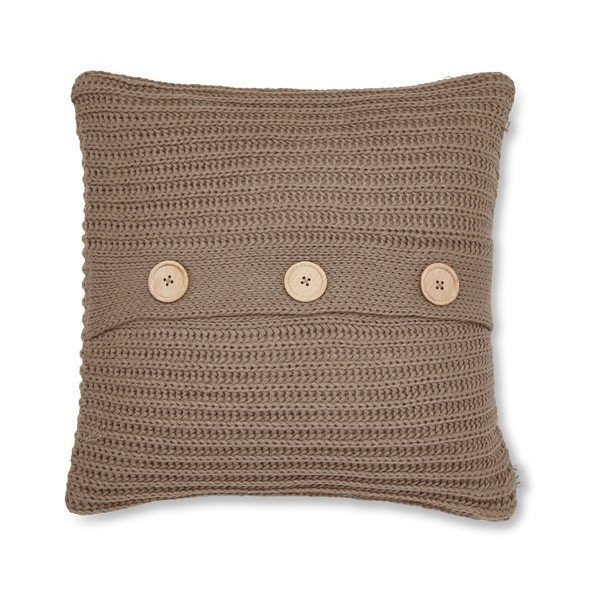 Brūns trikotāžas spilvendrāna Catherine Lansfield Knit, 45 x 45 cm-image-1