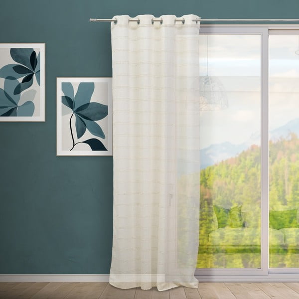 Bēšs aizkars no lina maisījuma 140x260 cm Nodes – Casa Selección-image-1