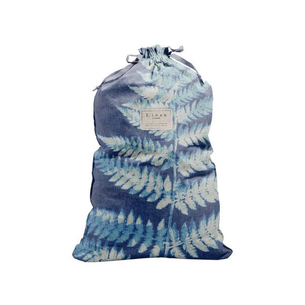 Lina veļas maiss Really Nice Things Blue Leaf, augstums 75 cm