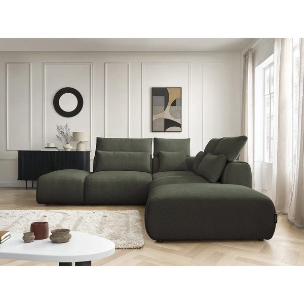 Zaļš regulējams modulārais stūra dīvāns Jana – Bobochic Paris-image-2