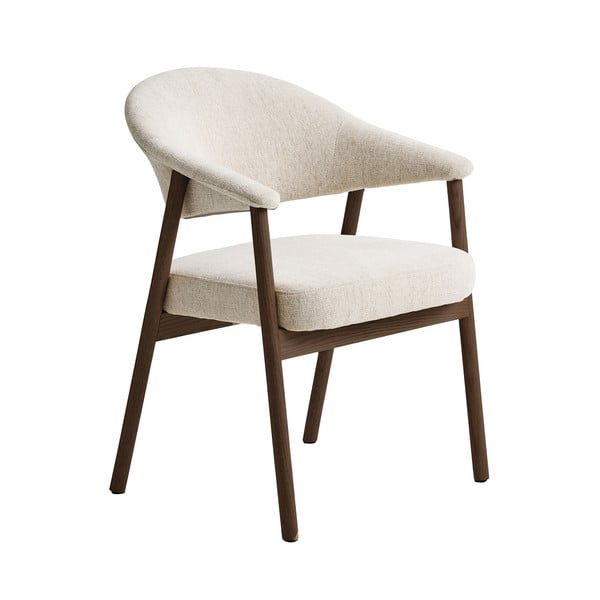 Krēmkrāsas ozola masīvkoka ēdamistabas krēsli ar roku balstiem (2 gab.) Elk – Unique Furniture