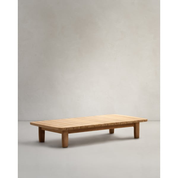 Tīkkoka masīvkoka dārza kafijas galdiņš 70x140 cm Tirant – Kave Home-image-3