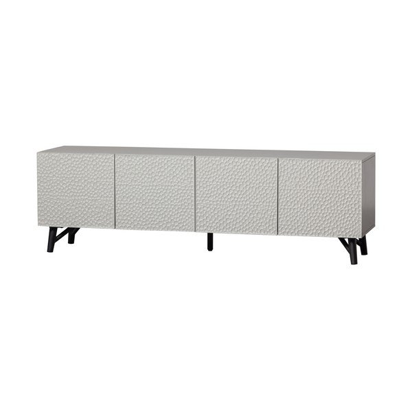 Gaiši pelēks mango masīvkoka TV galdiņš 185x56x46 cm Carved – WOOOD-image-2
