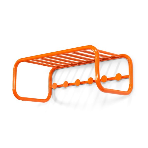 Oranžs metāla sienas pakaramais ar plauktu 72 cm Retro – Spinder Design-image-2