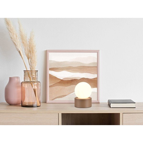 Balta/brūna galda lampa (augstums 17 cm) Countess – Reality-image-1