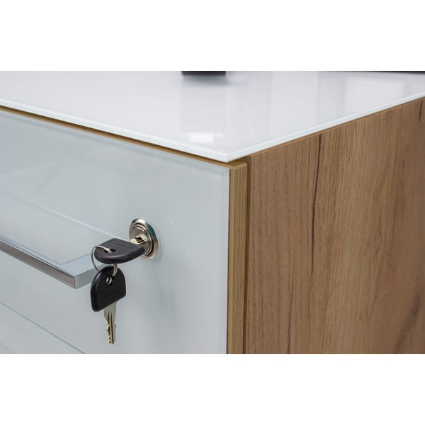 Balts dabīga toņa ozolkoka imitācijas skapītis 40x55 cm Monteria – Germania-image-1