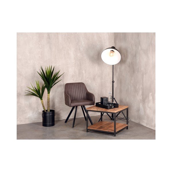 Melns kafijas galdiņš ar mango koka virsmu LABEL51 Vintage, 80 x 80 cm-image-1