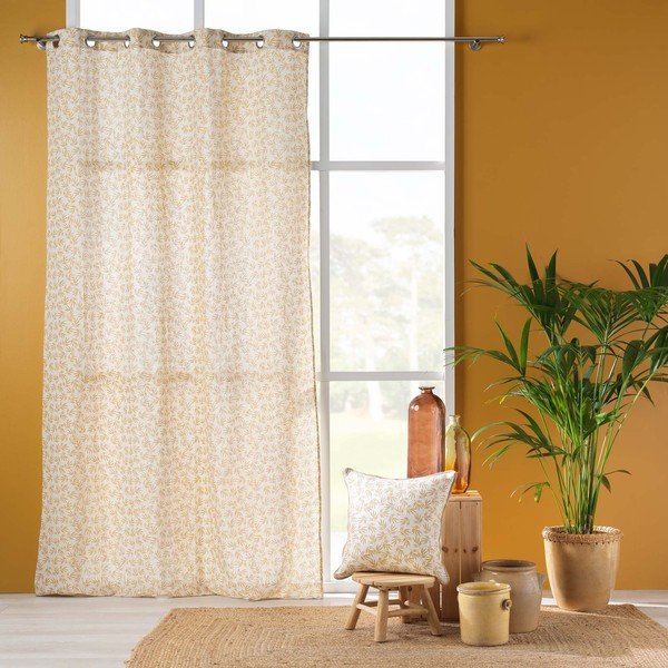 Dzeltens/balts aizkars 140x240 cm Maddy – douceur d'intérieur-image-2