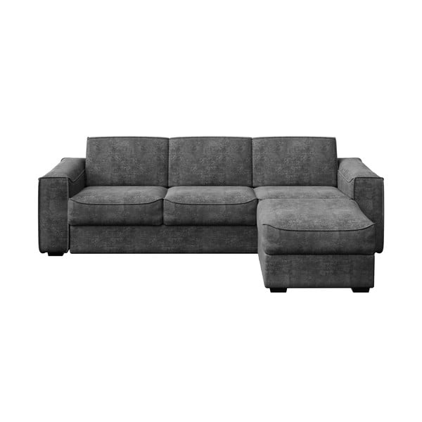 Tumši pelēks stūra izvelkamais dīvāns Mesonica Munro, labais stūris, 308 cm