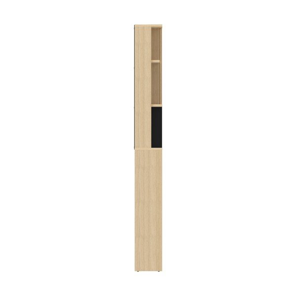 Melns augsts vannas istabas skapītis ar ozolkoka imitāciju virs veļas mašīnas/tualetes 64x179 cm Kube – TemaHome -image-3
