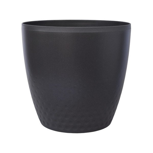 Antracīta pelēks puķu pods Plastia Perla, ø 14 cm