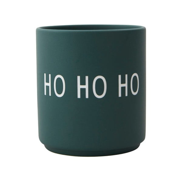 Tumši zaļa porcelāna krūze Design Letters Favorite Ho Ho Ho