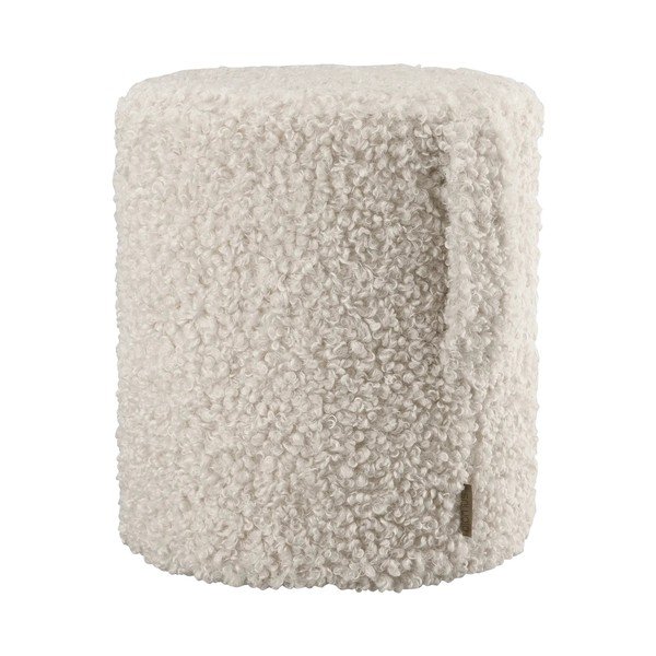 Bēšs pufs no buklē auduma Teddy – Blomus