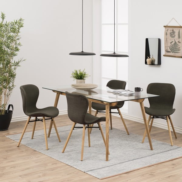 Zaļi polsterēti pusdienu krēsli (2 gab.) Batilda – Actona-image-1