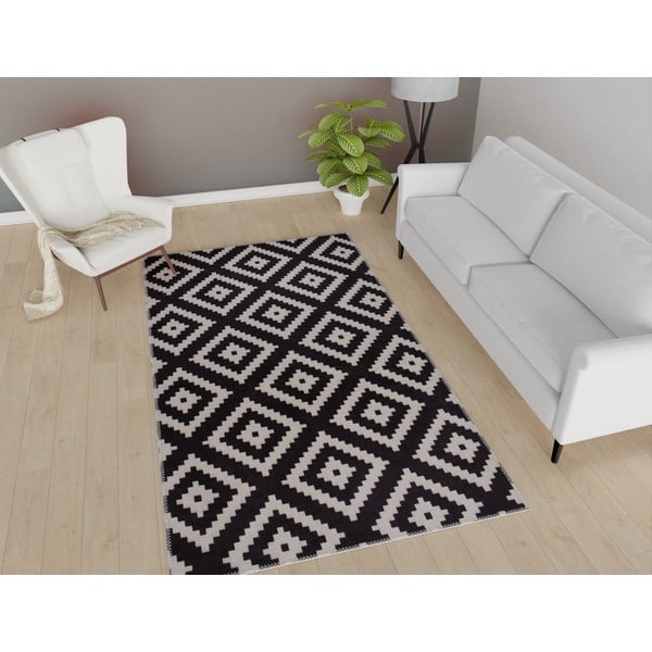 Melns mazgājams paklājs 80x50 cm – Vitaus-image-1