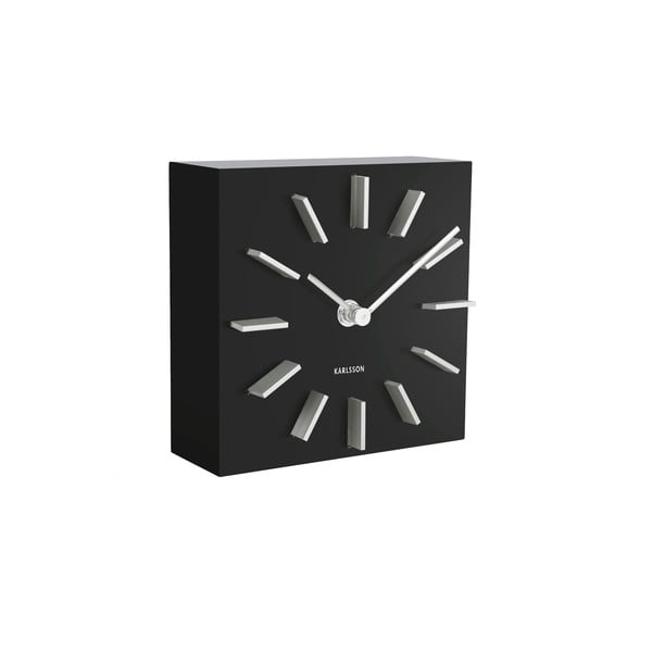 Karlsson Discreet melns galda pulkstenis, 15 x 15 cm
