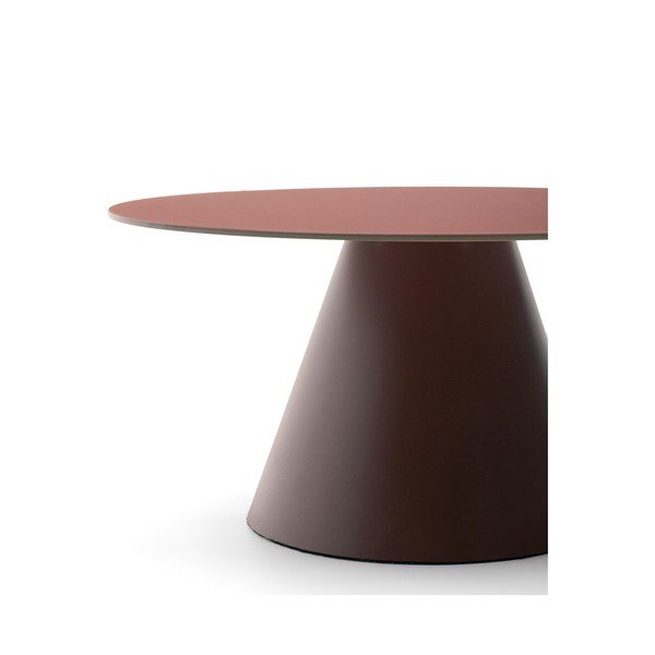 Terakotas oranžs apaļš žurnālgaldiņš ar stikla galda virsmu ø 80 cm Wilshire – Kave Home-image-2