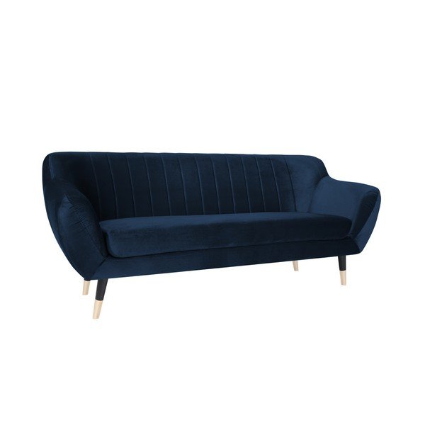 Tumši zils dīvāns ar melnām kājām Mazzini Sofas Benito, 188 cm-image-2