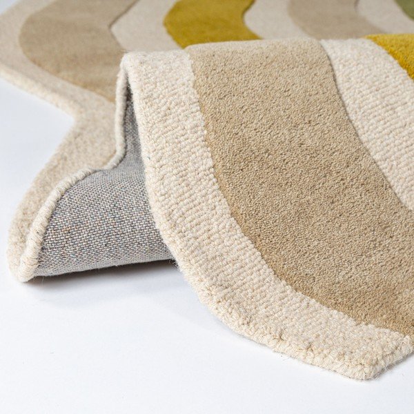 Zaļš/dabīga toņa ar rokām darināts vilnas paklājs 200x290 cm Cascade Wool – Flair Rugs-image-4
