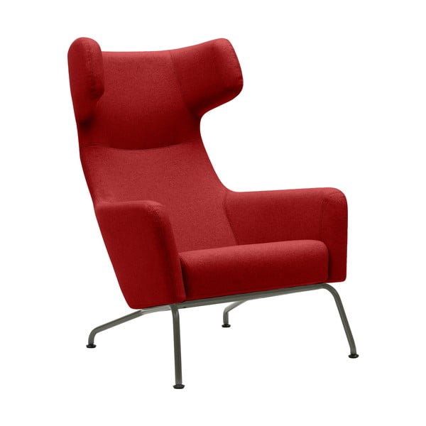 Sarkans atzveltnes krēsls ar pelēkām kājām Softline Havana