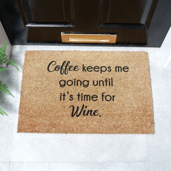 Kokosšķiedras kājslauķis 40x60 cm Coffee Keeps Me Going – Artsy Doormats-image-2