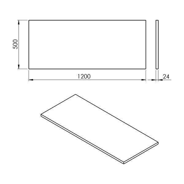 Balta vannasistabas letes virsma 120x50 cm Plato – Sapho-image-2