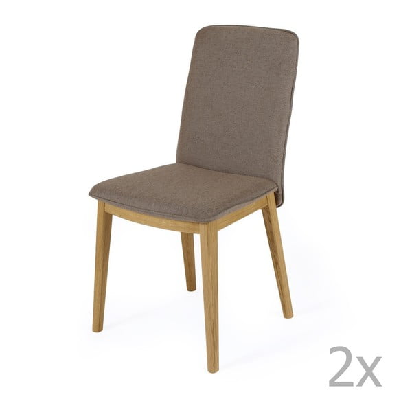 2 ēdamistabas krēslu komplekts ar ozolkoka kājām Woodman Adra Naturo Medium