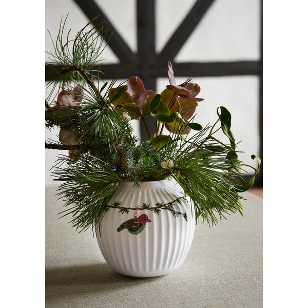 Balta porcelāna Ziemassvētku vāze Kähler Design Hammershøi, augstums 13 cm-image-1