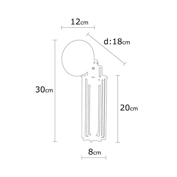 Melna sienas lampa ø 8 cm Likya – Opviq lights-image-4