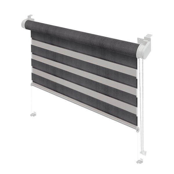 Tumši pelēka dienas un nakts žalūzija 80x150 cm Zebra – Gardinia-image-1