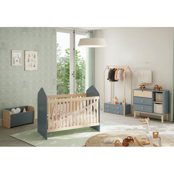 Dūmakaini zaļa bērnu kumode 90x81x40 cm Estefania – Marckeric-image-1