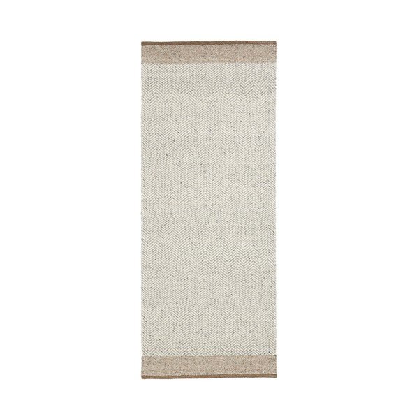 Bēšs divpusējs/ar rokām darināts vilnas celiņa paklājs 80x200 cm Nifelia – Kave Home