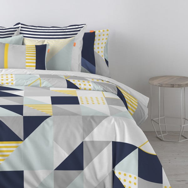 Kokvilnas segas pārvalks Blanc Geo Dot, 140 x 200 cm-image-3