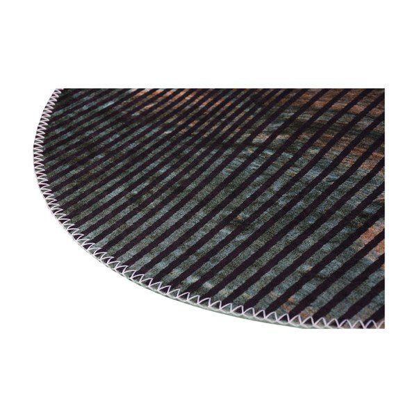 Melns mazgājams apaļš paklājs ø 80 cm – Vitaus-image-2