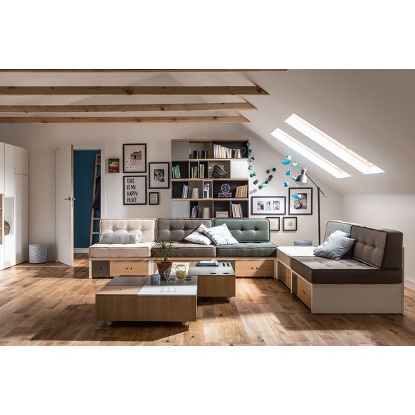 Zili pelēks sēdekļa spilvens Vox Custom modulārajam dīvānam-image-1