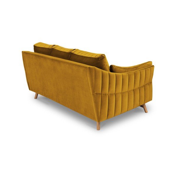 Dzeltens samta trīsvietīgs dīvāns Interieurs 86 Elysée, 232 cm-image-3