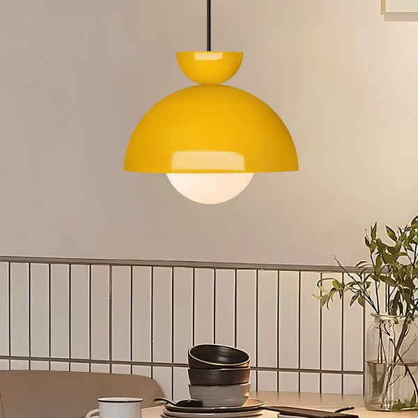 Dzeltena piekaramā lampa ar metāla abažūru ø 25 cm Arta – Opviq lights-image-1