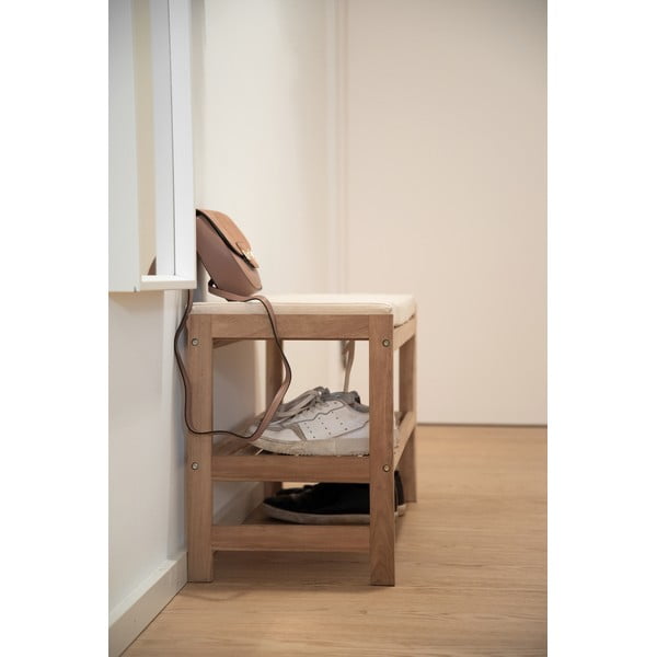 Dabīga toņa akācijas masīvkoka apavu plaukts ar soliņu Acina – Wenko-image-4