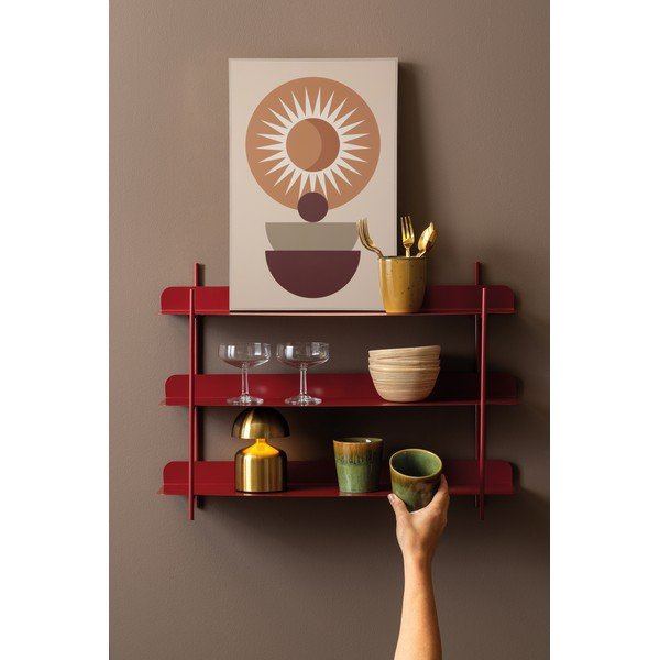 Melns daudzlīmeņu metāla sienas plaukts 60 cm Riqueza Tres – PT LIVING-image-1