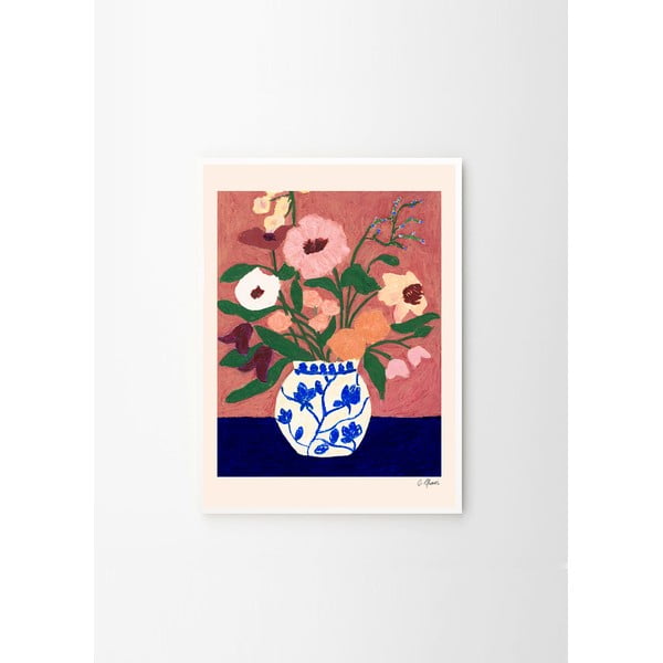 Plakāts 30x40 cm Flowers on Blue Table – Carla Llanos – The Poster Club-image-3
