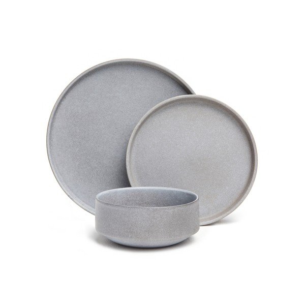 Pelēku keramikas trauku komplekts (18 gab.) Bonami Selection Malia