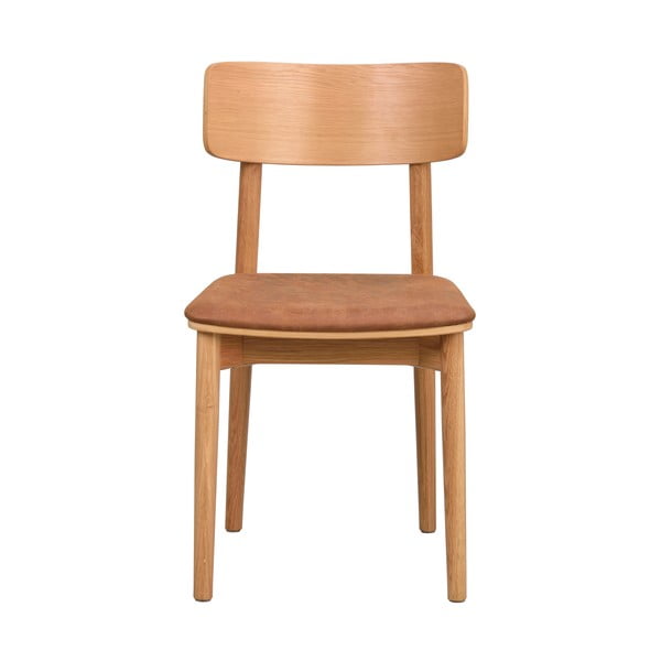 Konjakbrūni/dabīga toņa mākslīgās ādas pusdienu krēsli (2 gab.) Wolcott – Rowico-image-3