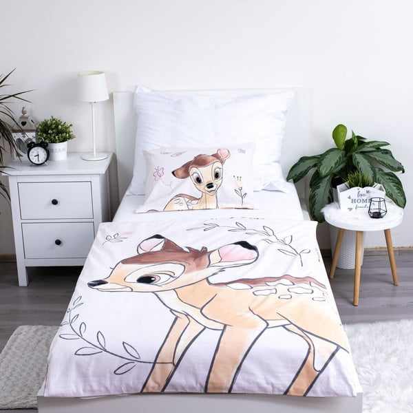 Kokvilnas bērnu gultas veļa 100x135 cm  Bambi "Beige" – Jerry Fabrics-image-1