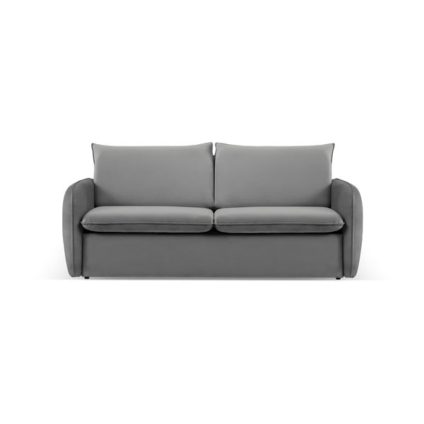Pelēks samta izvelkamais dīvāns 194 cm Vienna – Cosmopolitan Design