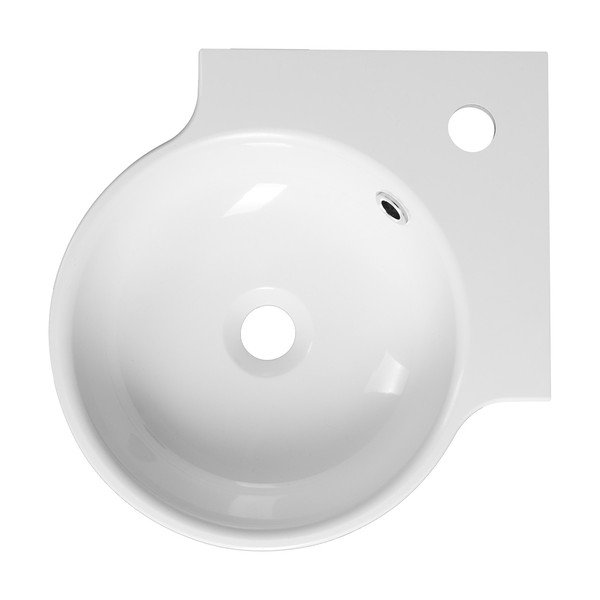 Balta apaļa izlietne no minerālu kompozītmateriāla 38x38 cm Kaori – Sapho-image-1