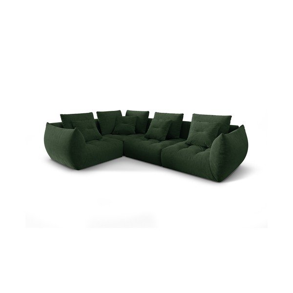 Tumši zaļš stūra dīvāns (ar kreiso stūri/L veida) Bloom – Micadoni Home-image-2