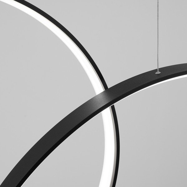 Melna alumīnija LED piekaramā lampa RIO – Thoro-image-4