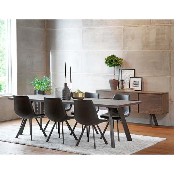 Melns ēdamistabas krēsls ar melnām kājām Rowico Alpha-image-4