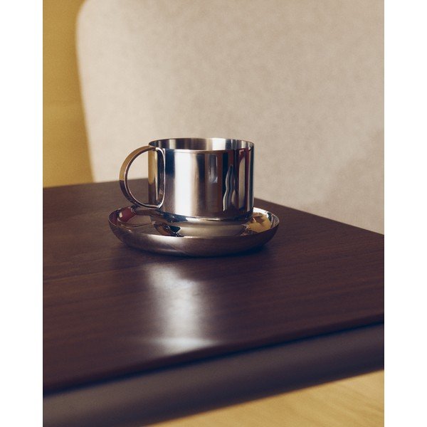 Sudraba krāsas nerūsējošā tērauda tasītes (2 gab.) Nirela – Kave Home-image-3